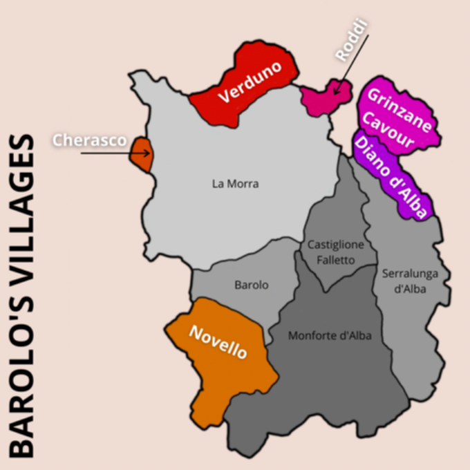 Die 11 Gemeinden des Barolo Anbaugebietes Babarolo Weinhandel GmbH